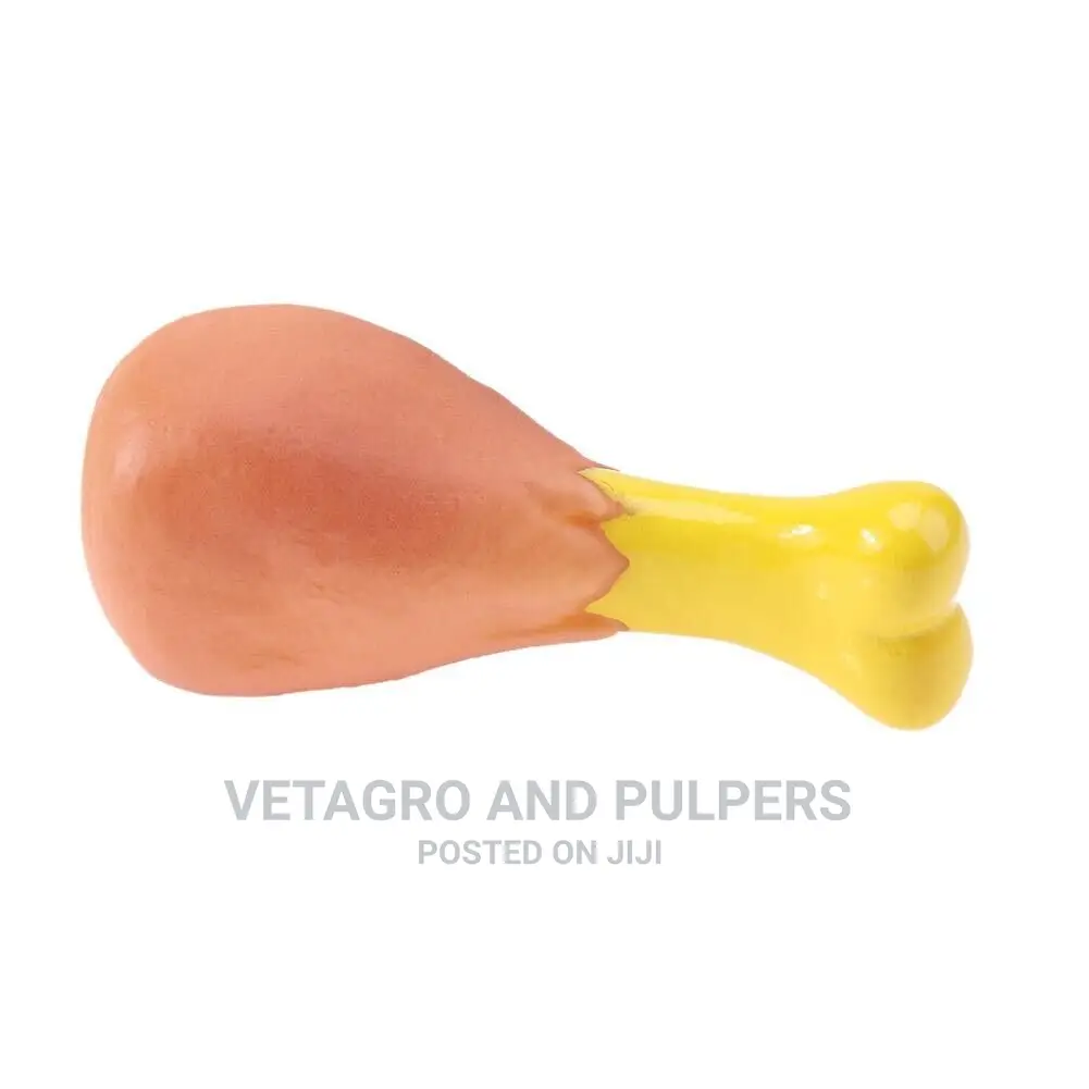 SQUEAKY Dog Toy Chicken Bone Shaped Toys Strong Silicone