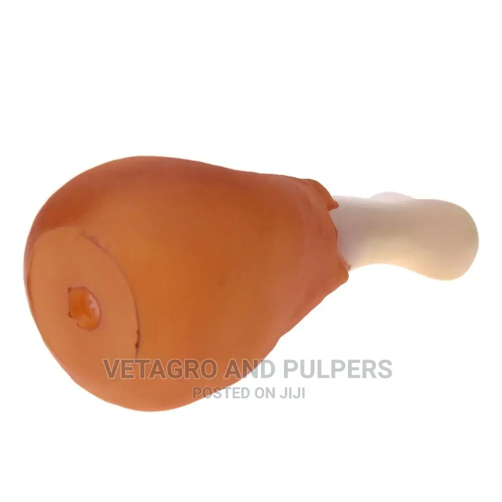 SQUEAKY Dog Toy Chicken Bone Shaped Toys Strong Silicone