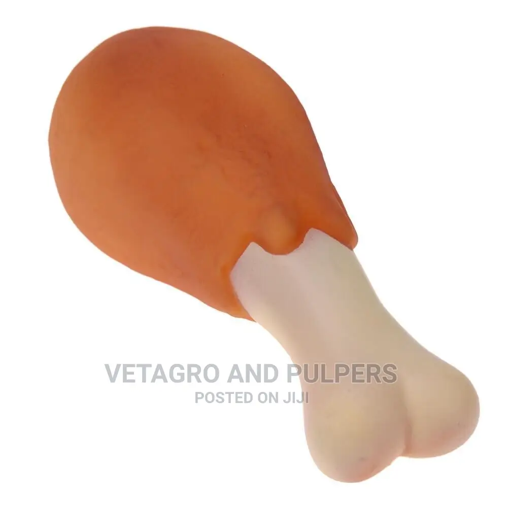 SQUEAKY Dog Toy Chicken Bone Shaped Toys Strong Silicone