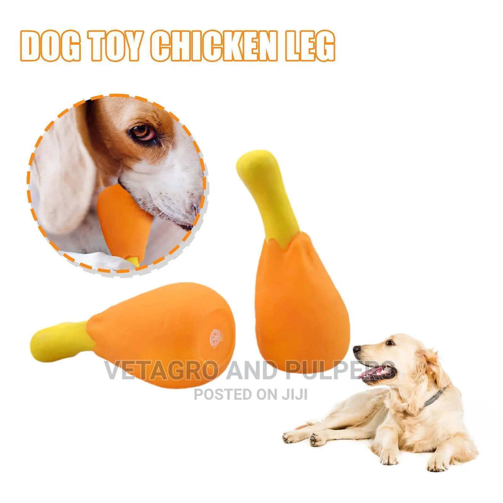 SQUEAKY Dog Toy Chicken Bone Shaped Toys Strong Silicone