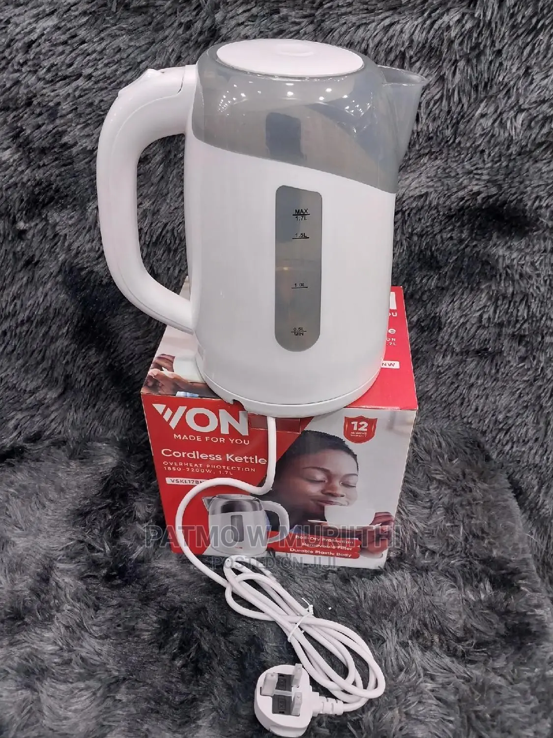 Kettle-Kettle Von Cordless Electric Kettle 1.7L 1850-2200w