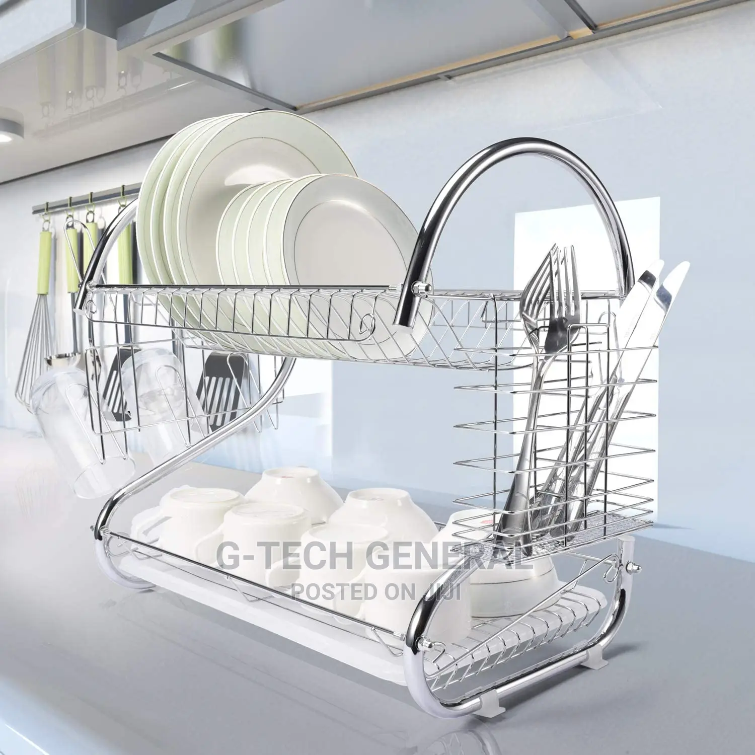 Nunix Quality Stainless Steel Two Tier Dish Rack
