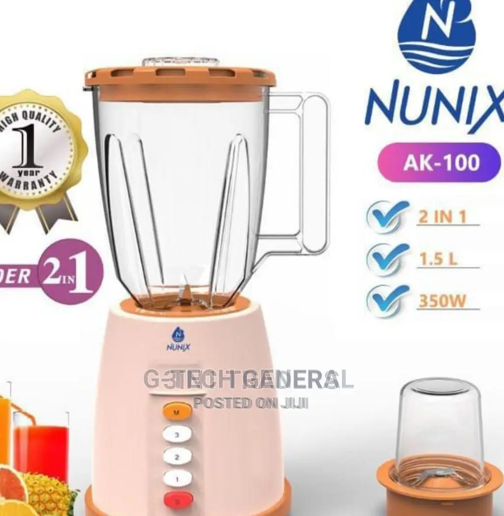 Nunix Ak-100, 2 in 1 Blender With Grinding Machine, 1.5l