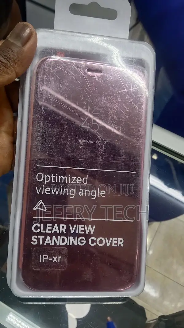 iPhone XR Case Cover Clear View Flip Stand Mirror Phone