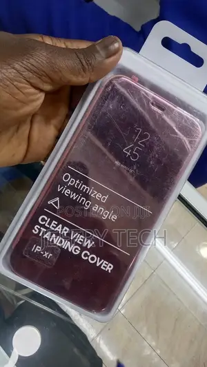 iPhone XR Case Cover Clear View Flip Stand Mirror Phone