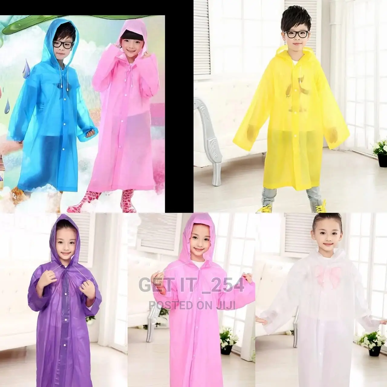 *Children Raincoat*
Material: EVA
Hooded Long Rainware
