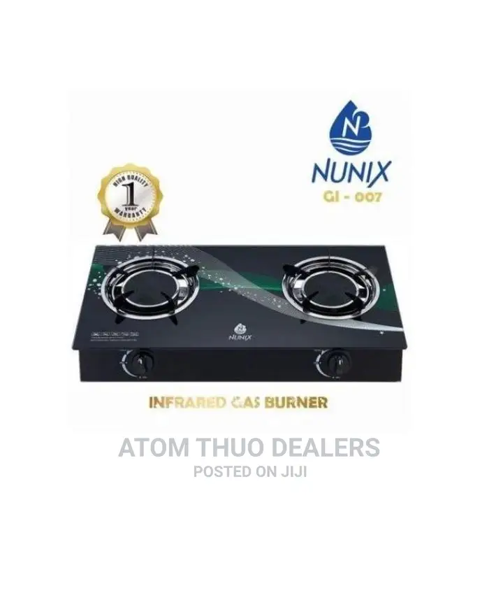 Nunix Auto Ignitionglass Top Infrared Gas Stove Doubleburner