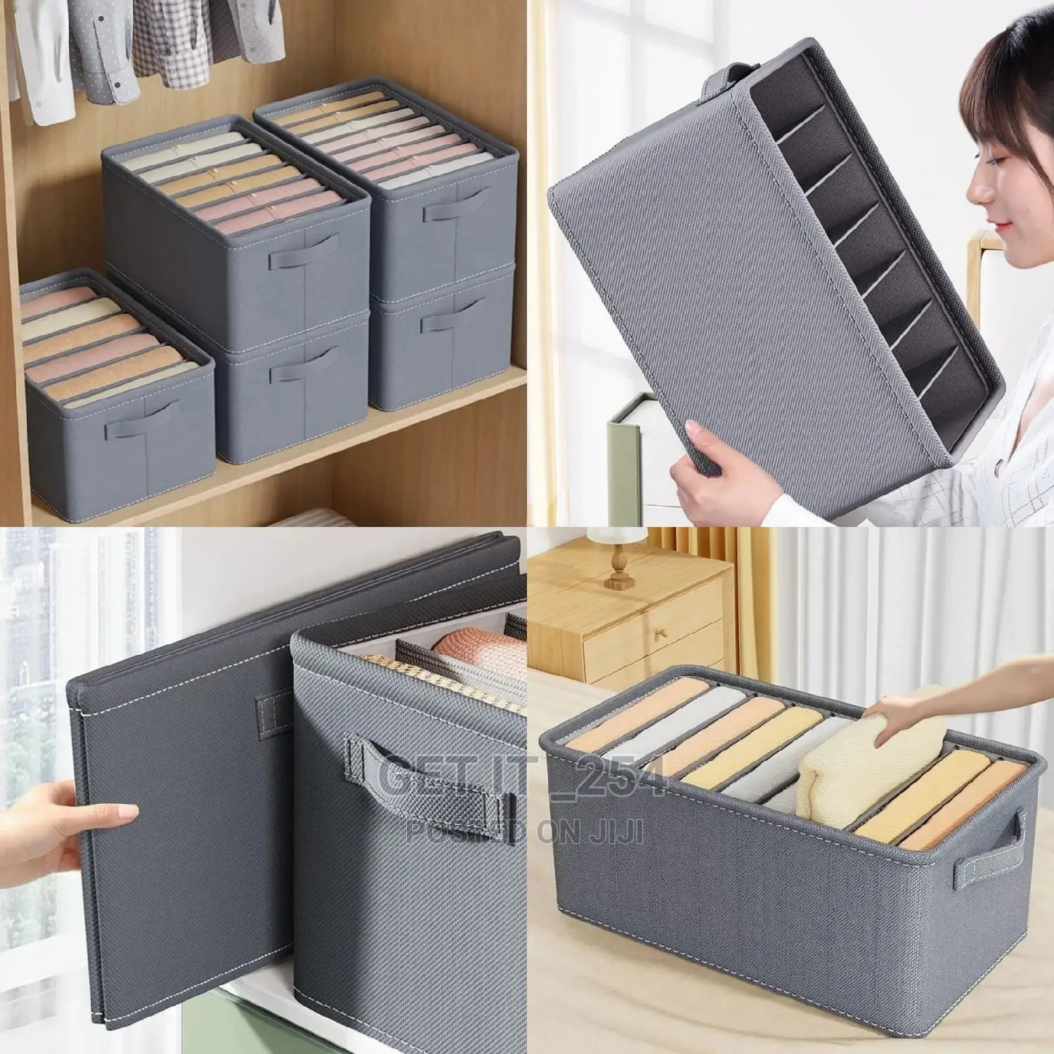 CLOTHES STORAGE ORGANIZER 9 Grid
 Colour Grey