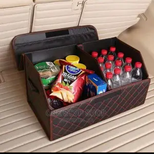 Black Leather With Red Stitches Boot Organizer