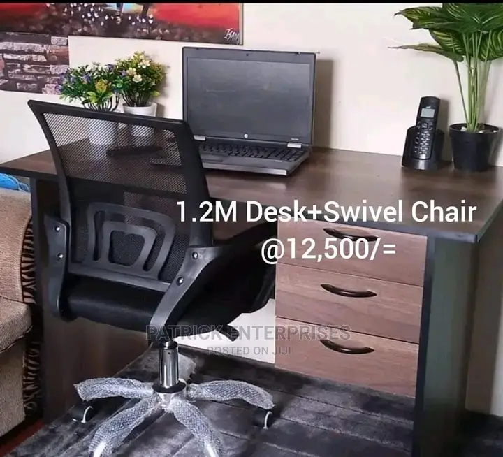 1.2 Mtrs Office Desk Plus Low Back Recliner Mesh Chair