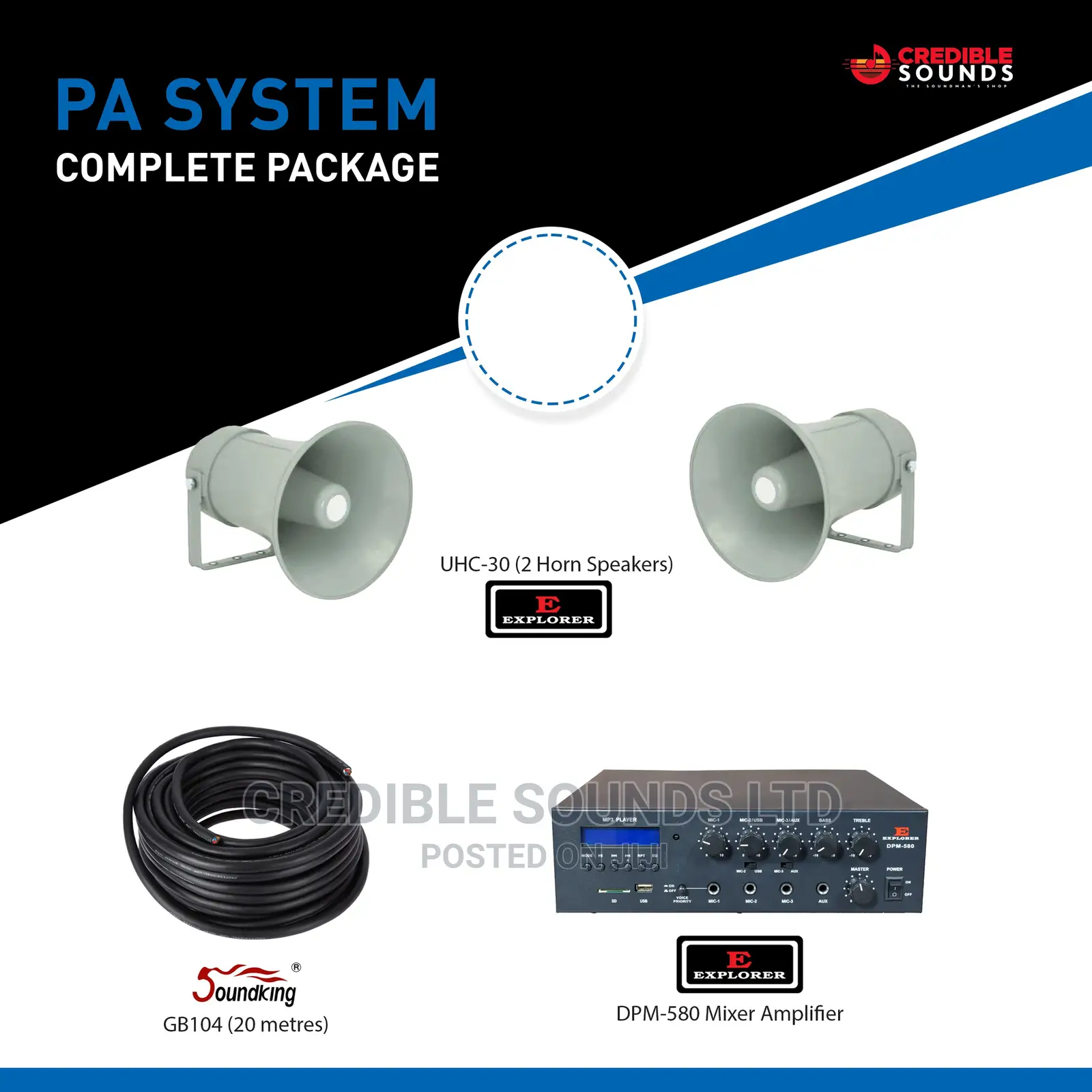 Explorer PA System Package With UHC30 Horn Speakers in Nairobi Central