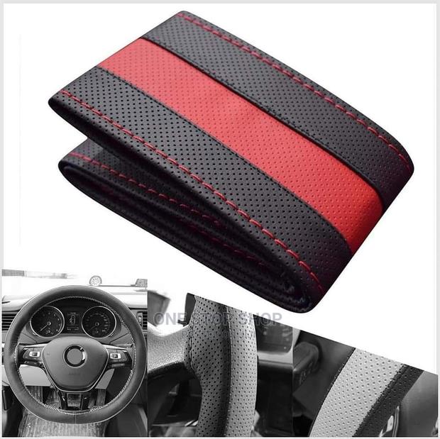 Leather Steering Wheel Stitching Cover
