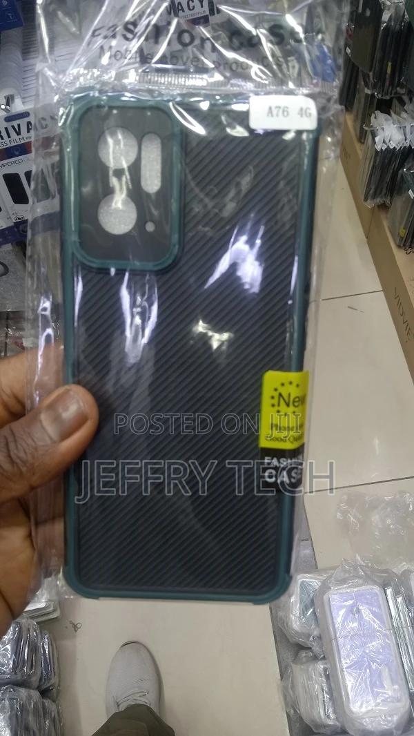 Oppo A76 Case Bumper Soft Silicone Carbon Fiber Back Cover F