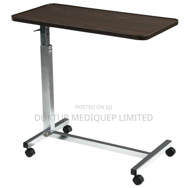 Medical Non Tilt Top Overbed Table, Chrome - main view