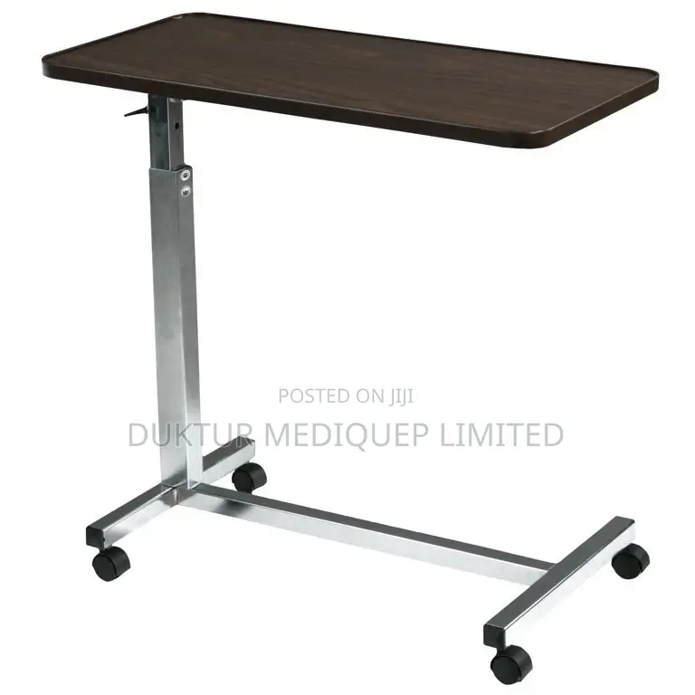 Medical Non Tilt Top Overbed Table, Chrome