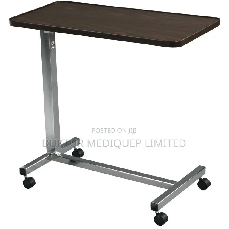 Medical Non Tilt Top Overbed Table, Chrome