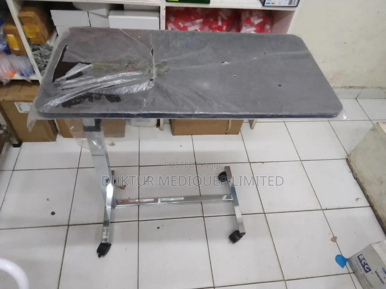 Medical Non Tilt Top Overbed Table, Chrome