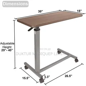 Medical Non Tilt Top Overbed Table, Chrome