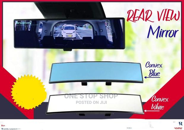 Clip on Convex Driver Rearview Mirror (Blue or White) - main view