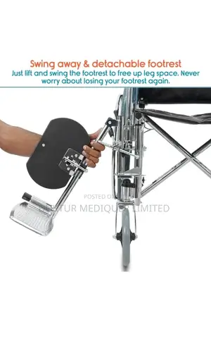 Reclining Foldable Steel Wheelchair 18" Seat, User 100kg