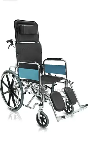 Reclining Foldable Steel Wheelchair 18" Seat, User 100kg