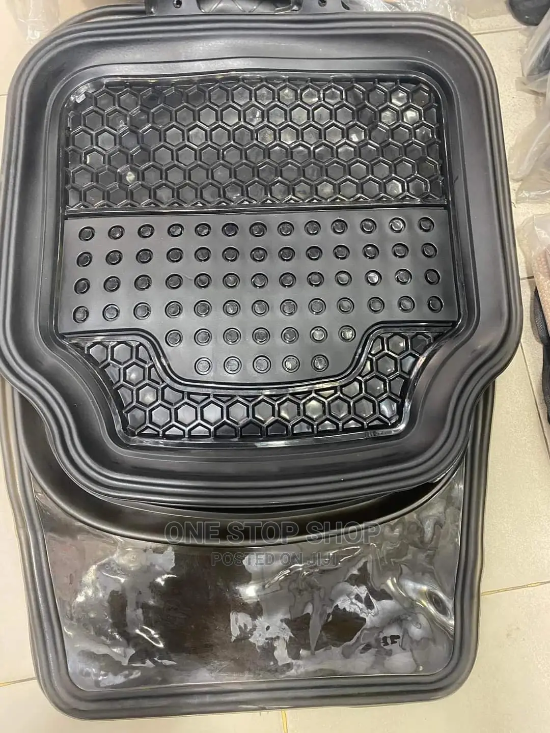 5pcs Pvc Clear Black 5 Seater Car Floor Mats