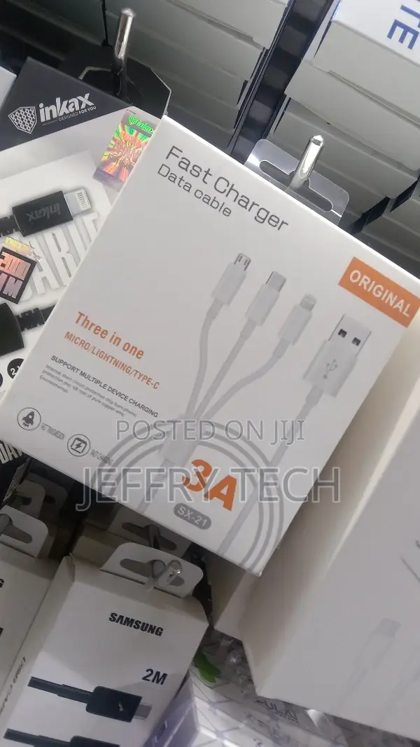 Nylon 3 in 1 Fast Charging Cable for Type-C, Micro and Iphon