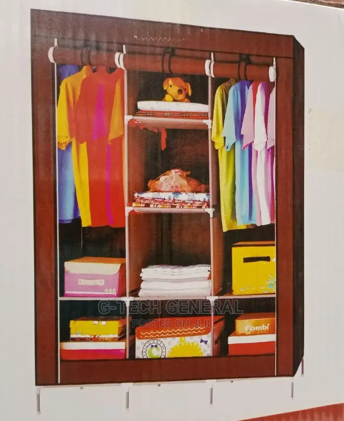 HOMMY 3 Column Metallic Portable Wardrobe