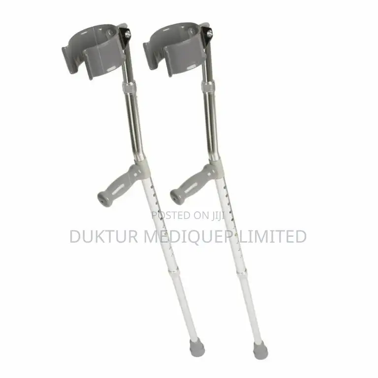 1 Pair Walking Forearm Crutches, 113kg Weight Capacity