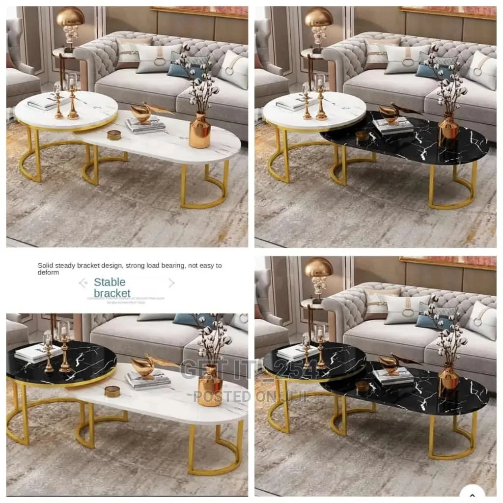 Marbled Pattern Glas. Coffee Table Set