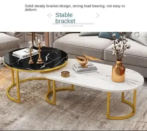 Marbled Pattern Glas. Coffee Table Set
