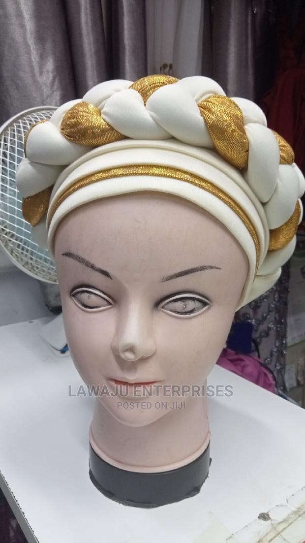 Classy Creamy Gele Bonnet - main view