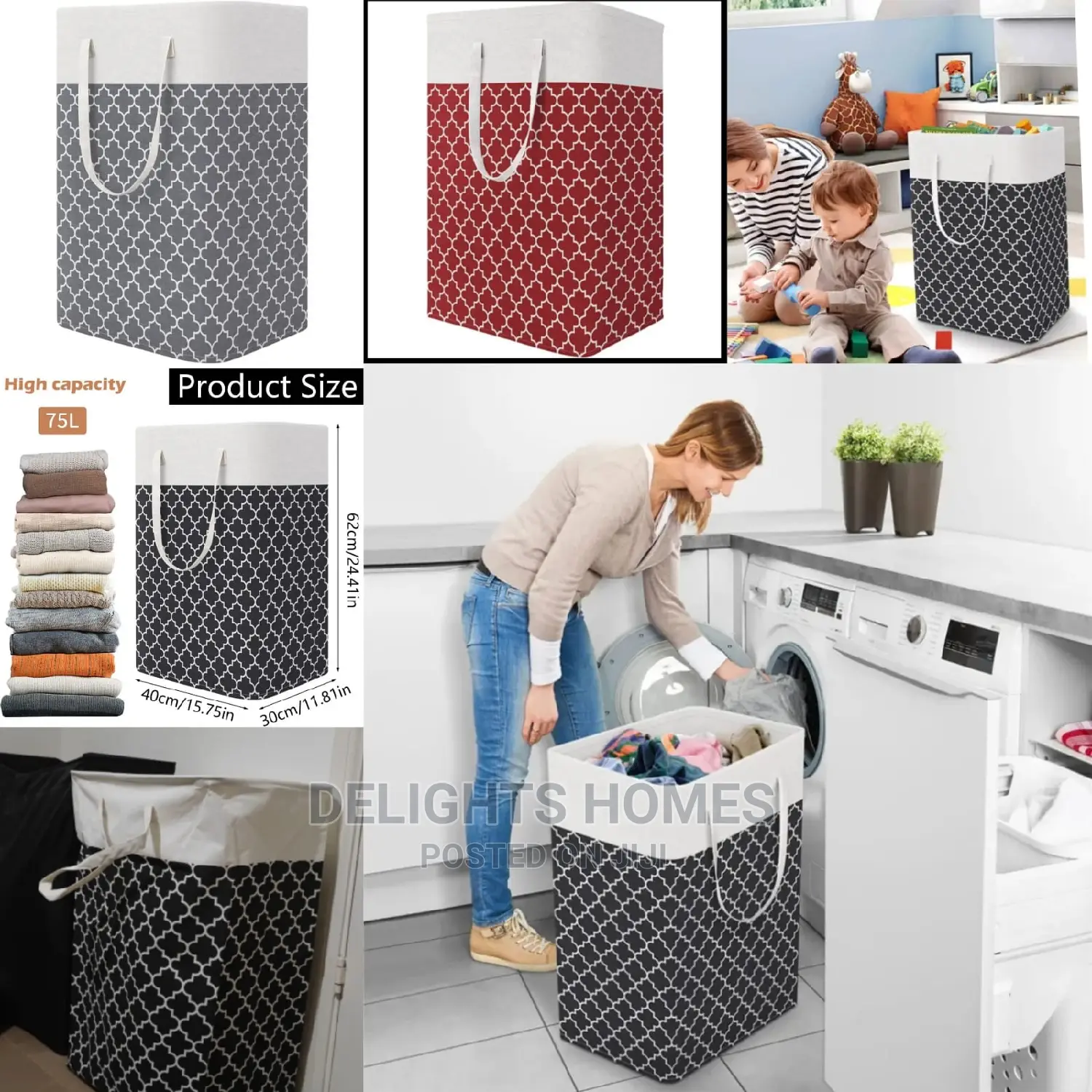 75L Laundry Basket With Handles*
