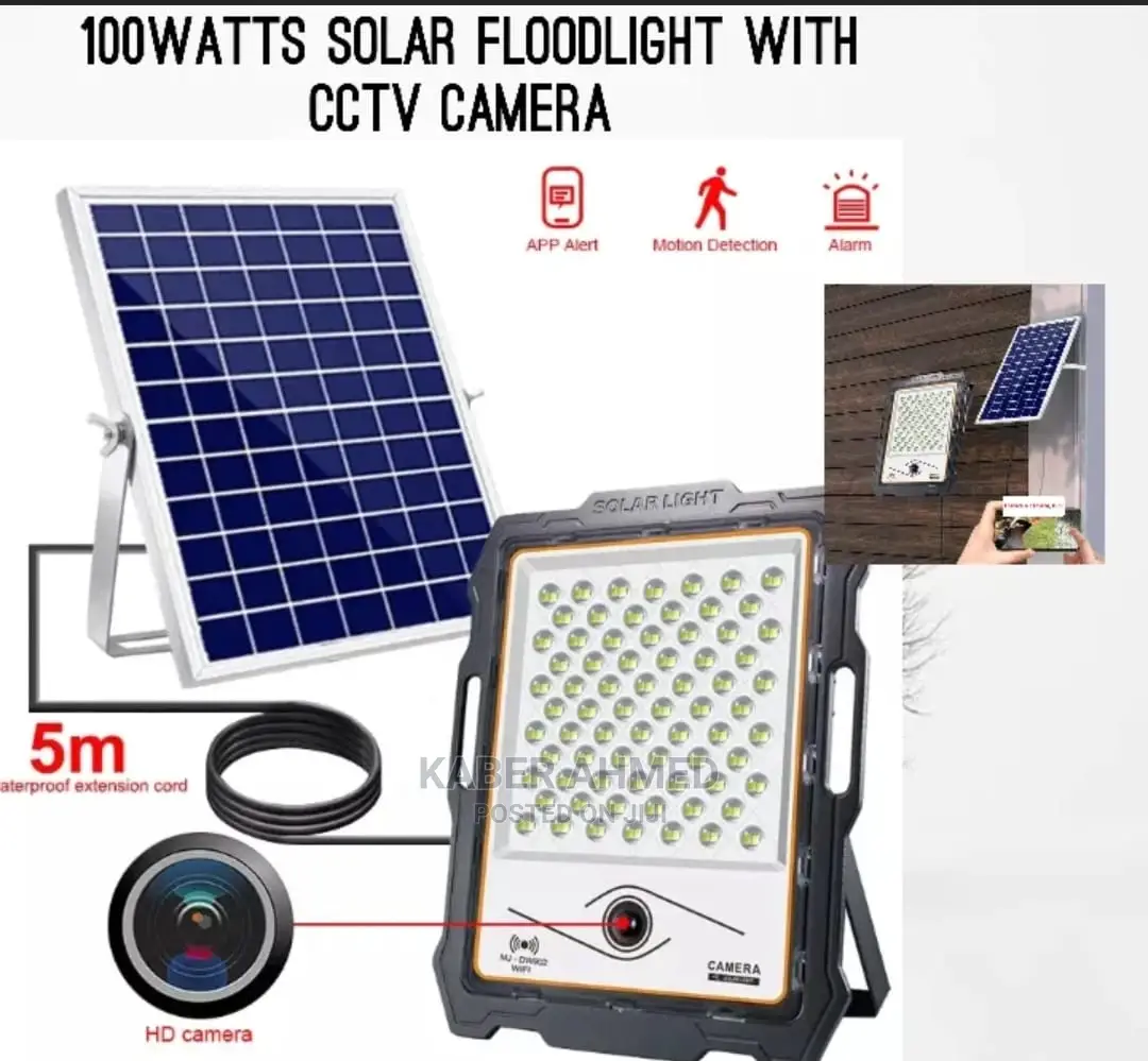 100w Solar Flood Lights With CCTV Camera in Nairobi Central Solar Energy, Kaber Ahmed Jiji.co.ke