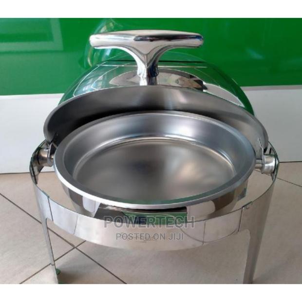 Roll Top Round Chaffing Dish; - main view