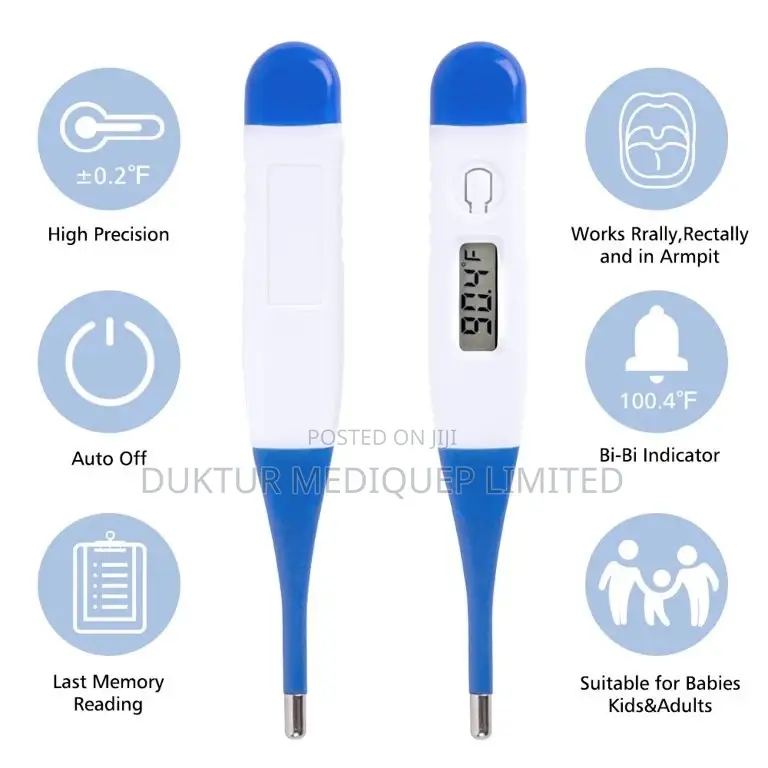 Digital Thermometer For Fever, Oral,Rectal And Underarm Use