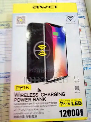 Awei P21K 12000mah Wireless Charging Power Bank