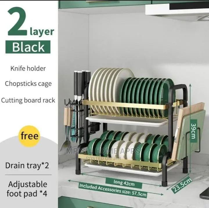 2 Tier Dish Rack Heavy Duty