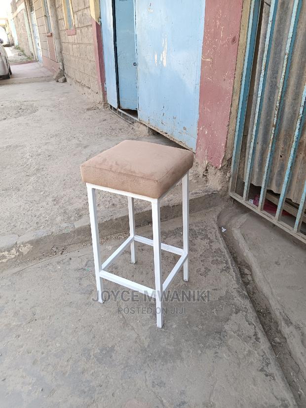Backless High Stool Baige and White in Colour. - main view