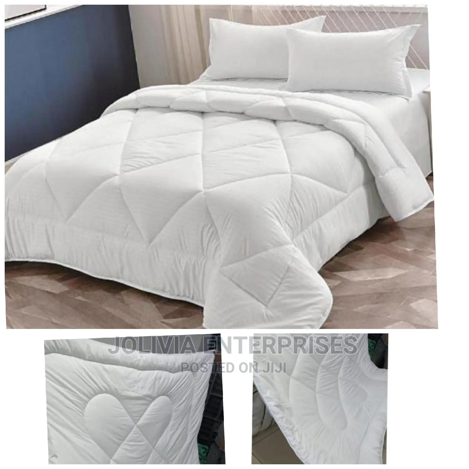 Binded White Stripped Duvet Set
