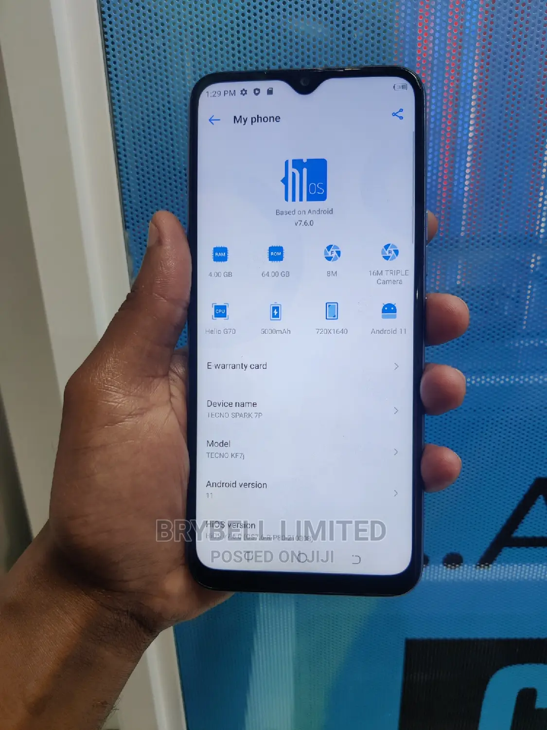 Tecno Spark 7P 64 GB Blue