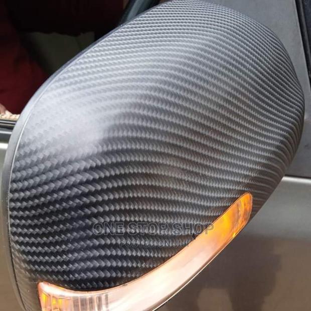 Side Mirror Wrapped With Carbon Black Vinyl Wrap (1.5m*1m - main view