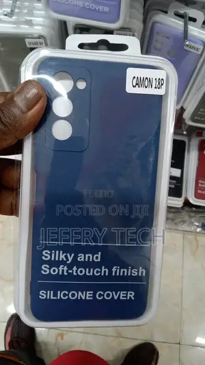 Generic Tecno Camon 18P, Blue Silicone Cover Case