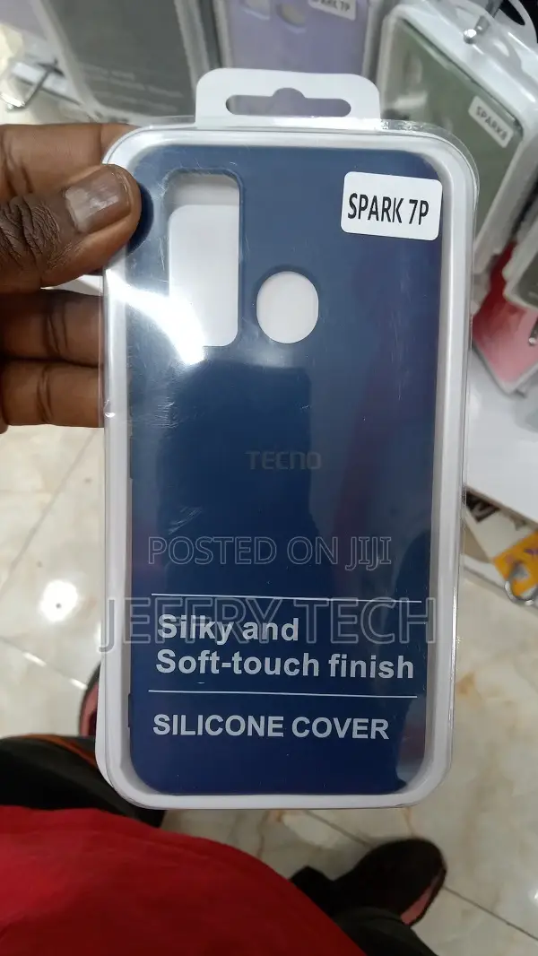 Tecno Spark 7P Phone Case Fashion Black Silicone Back P