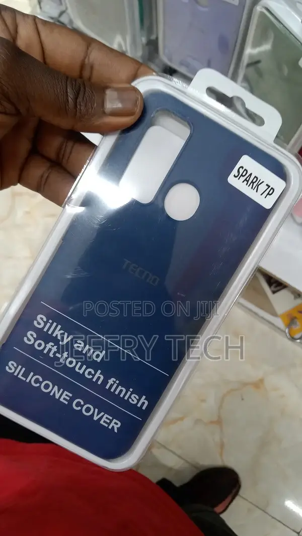 Tecno Spark 7P Phone Case Fashion Black Silicone Back P