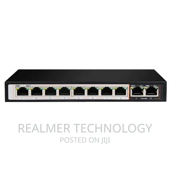8GE Poe+ 2GE Uplink 250m Poe Switch 10 Port1gps With 8 Poe