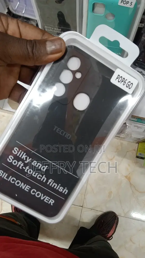Cover for Tecno Pop 6 Go, Black Flexible Silicone Slim Fit S