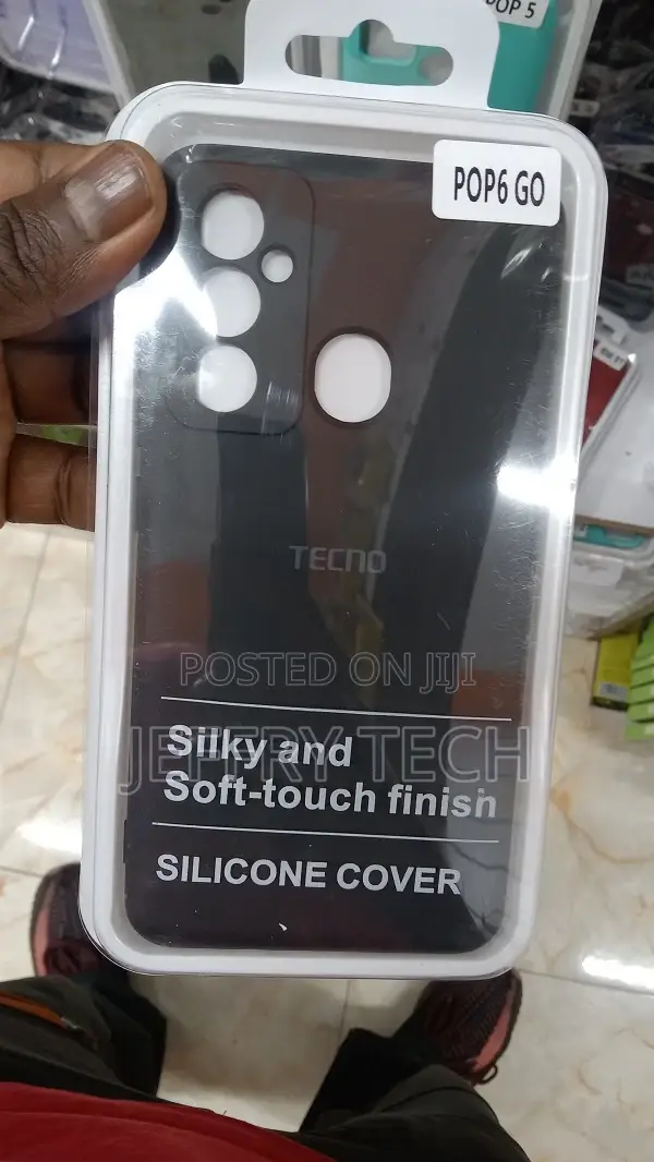 Cover for Tecno Pop 6 Go, Black Flexible Silicone Slim Fit S