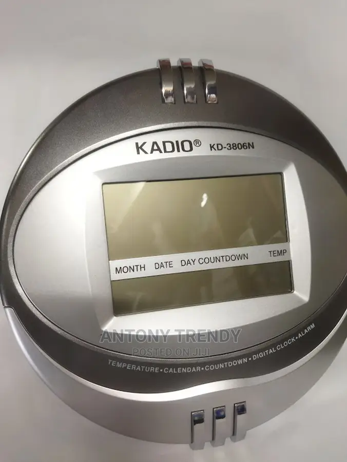 Kadio KD-3806N Wall Mount Digital Clock With Large LCD Displ