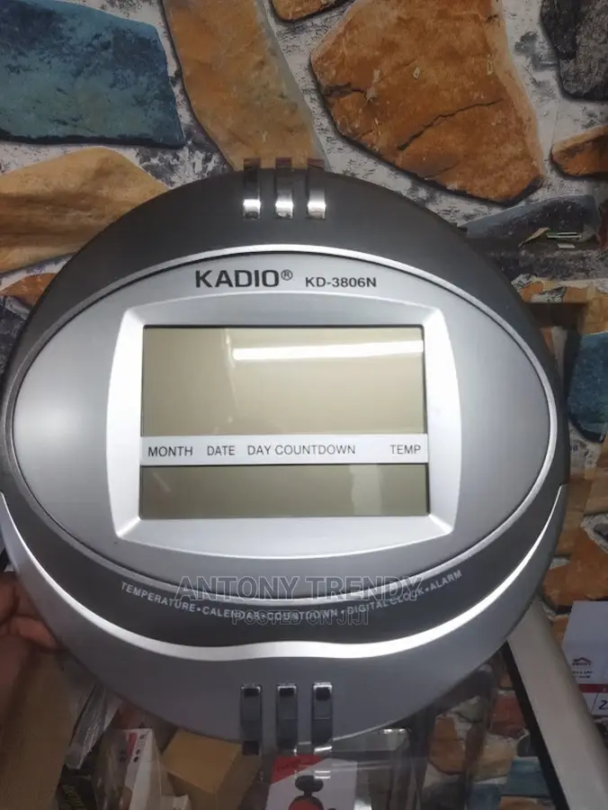Kadio KD-3806N Wall Mount Digital Clock With Large LCD Displ